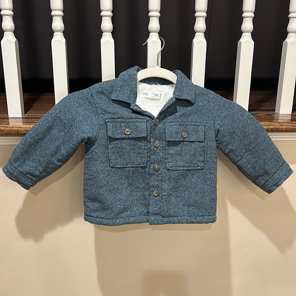 Zara Kids Blue/Green Coat Size 9-12 Months